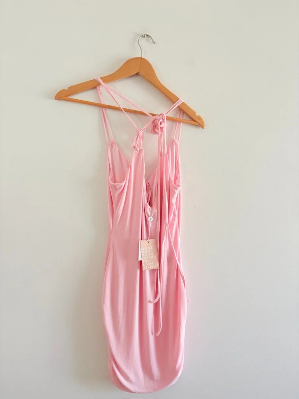 Tiger Mist Elyse Strappy Mini Dress NWT Baby Pink Size Medium - Picture 3 of 5